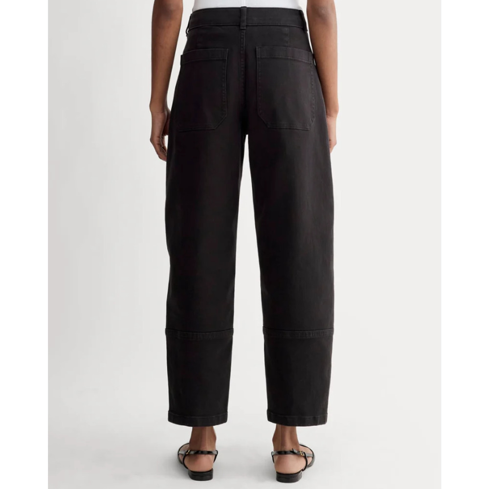EVERLANE Women's The Utility Barrel Pants Size 10 TALL Black Cotton Twill NWT - Picture 5 of 14